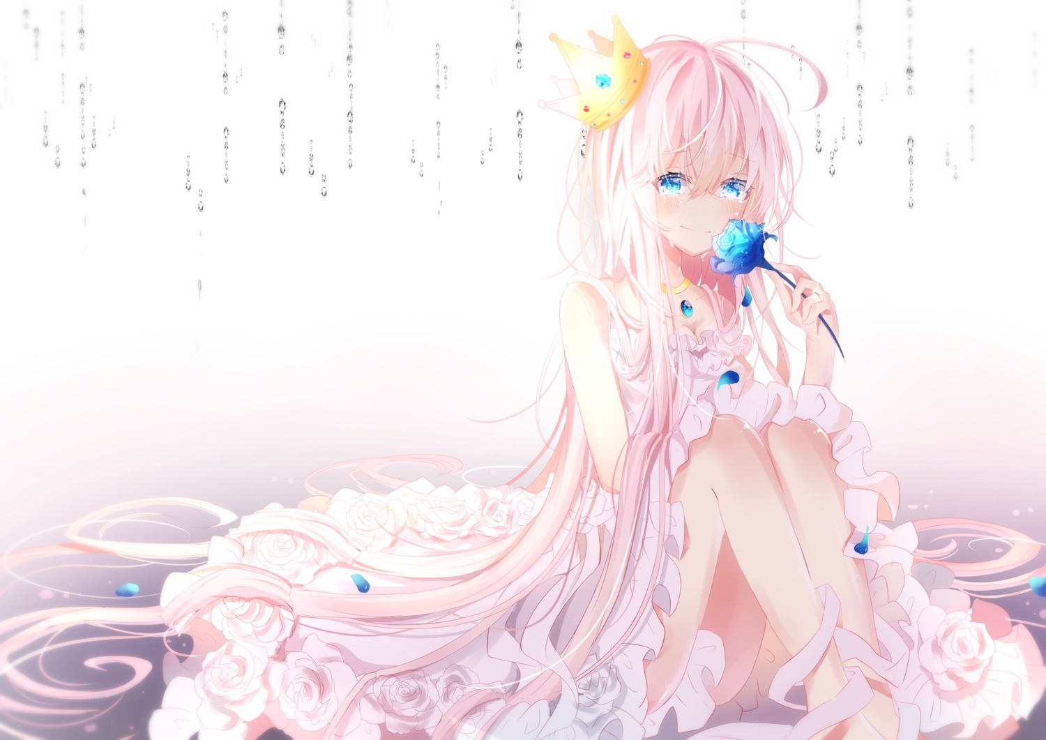 Картинки игры аниме девушка светлые сплетенный волосы с короной Юки